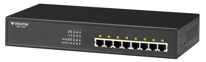 8 Port Gigabit PoE Unmanaged Switch VolkTek NSH-1408P